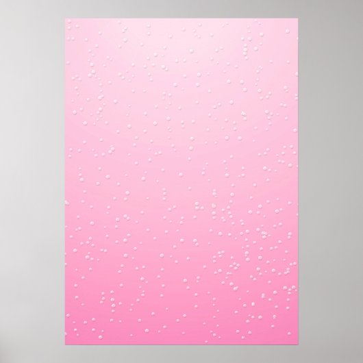 ピンクシャンパンの小さな泡の背景アート ポスター (正面)