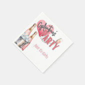 ピンクシャンパンアンドアイスバケットガレンティンパーティー スタンダードカクテルナプキン (角)