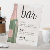 ピンクシャンパンウォーターカラーバー標識 台座サイン (インサイチュ)