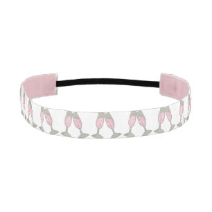 ピンクシャンパングラストースト結婚の花嫁ヘッドバンド アスレチックヘッドバンド