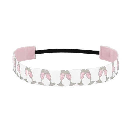 ピンクシャンパングラストースト結婚の花嫁ヘッドバンド アスレチックヘッドバンド (正面)