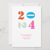 ピンクシャンパングラスニューイヤーエブディナーカクテル 招待状 (裏面)