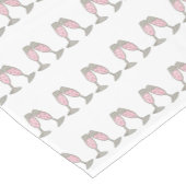 ピンクシャンパングラスブライダルシャワーウェディングパーティー ショートテーブルランナー (コーナー)