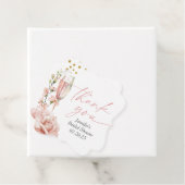 ピンクシャンパングラスモダンブライダルブランチ フェイバータグ (インサイチュ)