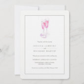 ピンクシャンパングラス結婚式招待状 招待状 (正面)