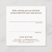 ピンクシャンパングリッターサロン顧客紹介 紹介カード (裏面)