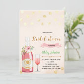 ピンクシャンパンシャワーテーマパーティーの招待 招待状 (スタンド正面)