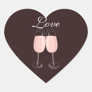 ピンクシャンパンステッカー ハートシール