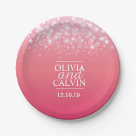 ピンクシャンパンスパークルカスタムバブル紙プレート ペーパープレート