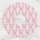 ピンクシャンパントースト応援ブライダルシャワー結婚 ワイングラスタグ (正面)