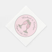 ピンクシャンパントースト応援結婚ズブライダルシャワー スタンダードランチョンナプキン (角)