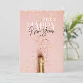 ピンクシャンパンハッピーニューイヤーグリーティング シーズンカード (スタンド正面)