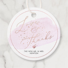 ピンクシャンパンバブル水彩ありがとう フェイバータグ