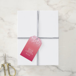 ピンクシャンパンバブル結婚式の引き出物ラベル ギフトタグ