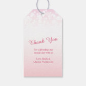 ピンクシャンパンバブル結婚式の引き出物ラベル ギフトタグ (裏面)