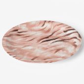 ピンクシャンパンバラグラムゼブラ ペーパープレート (アングル)