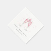 ピンクシャンパンパーソナライズされたブライダルシャワー スタンダードカクテルナプキン (角)