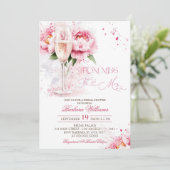 ピンクシャンパンフローラブライダルシャワー 招待状 (スタンド正面)