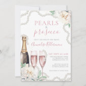 ピンクシャンパンフローラブライダルシャワー 招待状 (正面)