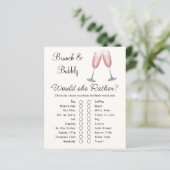 ピンクシャンパンブライダルシャワーゲームカード (スタンド正面)