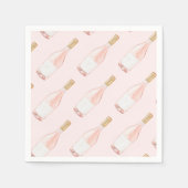 ピンクシャンパンブライダルシャワーバチェロレッテ スタンダードカクテルナプキン (正面)