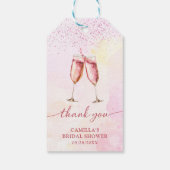 ピンクシャンパンブライダルシャワー ギフトタグ (裏面)