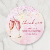 ピンクシャンパンブライダルシャワー フェイバータグ (裏面)