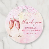 ピンクシャンパンブライダルシャワー フェイバータグ (正面)