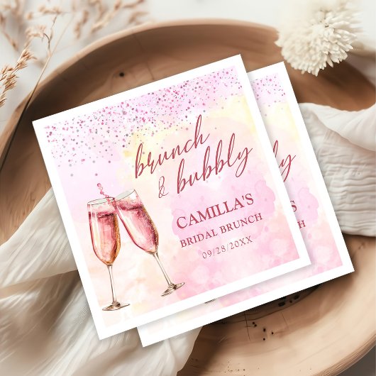 ピンクシャンパンブランチ&バブリーブライダルシャワー スタンダードカクテルナプキン