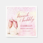 ピンクシャンパンブランチ&バブリーブライダルシャワー スタンダードカクテルナプキン (正面)