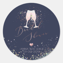 ピンクシャンパンメガネ、ホログラフィックブライダルシャワー