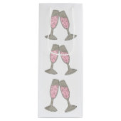 ピンクシャンパン結婚ズブライダルシャワートースト ワインギフトバッグ (正面)