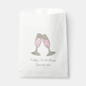 ピンクシャンパン結婚ズブライダルシャワー婚約 フェイバーバッグ (正面)
