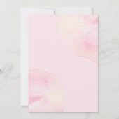 ピンクシャンパン花びらブライダルシャワー招待 招待状 (裏面)