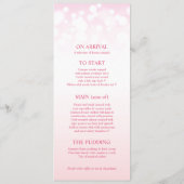 ピンクシャンパン4コースディナーメニュー メニュー (裏面)