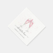 ピンクシャンパン「愛する応援パーソナライズされた」 スタンダードカクテルナプキン (角)
