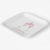 ピンクシャンパン「愛する応援パーソナライズされた」 ペーパープレート (傾斜あり)