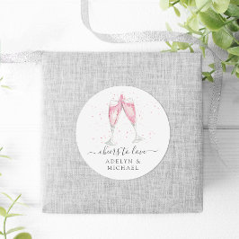 ピンクシャンパン「愛する応援パーソナライズされた」 ラウンドシール