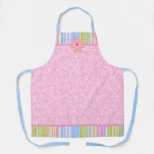 ピンクシュガークッキーの渦巻きとストライプ エプロン (正面)