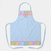 ピンクシュガークッキーの渦巻きとストライプ エプロン (正面)
