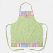 ピンクシュガークッキーの渦巻きとストライプ エプロン (正面)