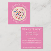 ピンクシュガークッキーベーカリーベイクショップパティシシェフ スクエア名刺 (正面/裏面)