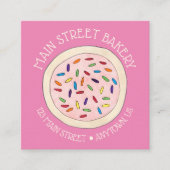 ピンクシュガークッキーベーカリーベイクショップパティシシェフ スクエア名刺 (正面)