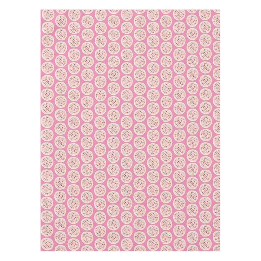 ピンクシュガークッキー振りかけるイチゴつや消し テーブルクロス (正面)