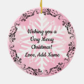 ピンクシュガークッキー現実的な食べ物クリスマス セラミックオーナメント (裏面)