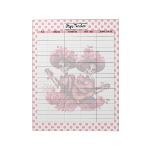 ピンクシュガースカルステップトラッカー ノートパッド (回転)