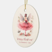 ピンクシュガープラムフェアリーヴィンテージクリスマスオーナメント セラミックオーナメント (左)