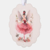 ピンクシュガープラム妖精ヴィンテージクリスマスカード オーナメントカード (左)