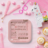 ピンクシュガー&スパイスガールベビーシャワー ペーパープレート (パーティー)