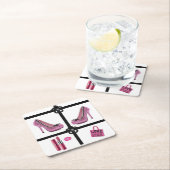 ピンクシューズコースター スクエアペーパーコースター (インサイチュ)